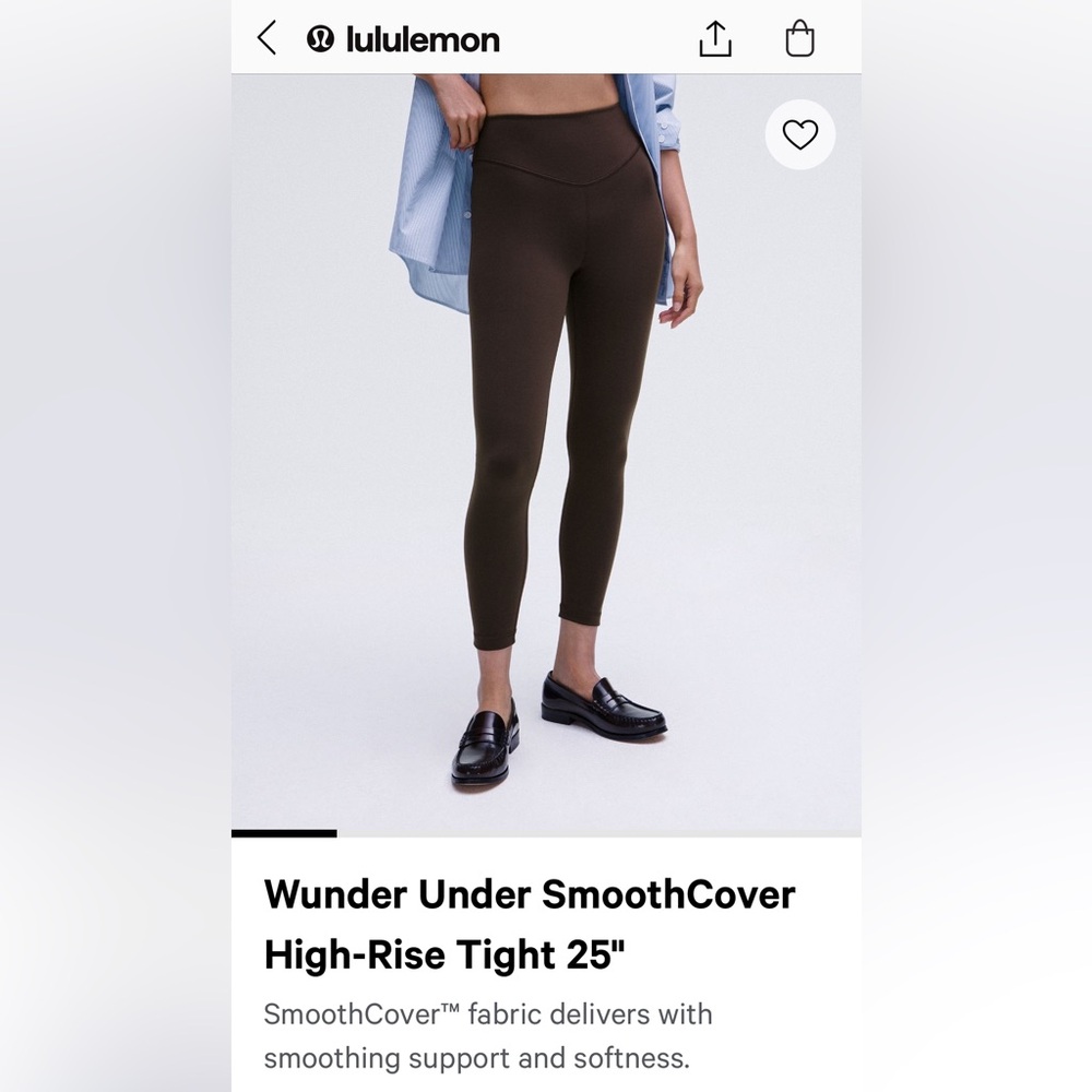 Lululemon Brown Wunder Under High-Rise Tights - size 12 - espresso color